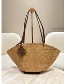 LOEWE PAULA'S IBIZA SMALL SHELL BASKET BAG IN NATURAL TAN