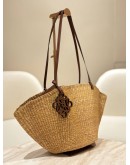 LOEWE PAULA'S IBIZA SMALL SHELL BASKET BAG IN NATURAL TAN