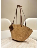 LOEWE PAULA'S IBIZA SMALL SHELL BASKET BAG IN NATURAL TAN