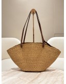 LOEWE PAULA'S IBIZA SMALL SHELL BASKET BAG IN NATURAL TAN