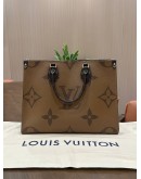 LOUIS VUITTON ONTHEGO MM IN DUAL TONE REVERSE MONOGRAM CANVAS 