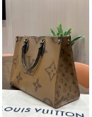LOUIS VUITTON ONTHEGO MM IN DUAL TONE REVERSE MONOGRAM CANVAS 