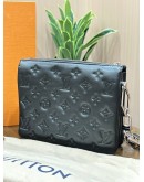 LOUIS VUITTON COUSSIN BB IN BLACK LAMBSKIN LEATHER WITH PUFFY EMBOSSED MONOGRAM & COLOURFUL RHINESTONES 