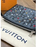 LOUIS VUITTON COUSSIN BB IN BLACK LAMBSKIN LEATHER WITH PUFFY EMBOSSED MONOGRAM & COLOURFUL RHINESTONES 