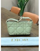 CHRISTIAN DIOR MACROCANNAGE DIOR TRAVEL NOMAD POUCH IN TEA GREEN & LIGHT GOLD HARDWARE 