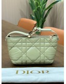 CHRISTIAN DIOR MACROCANNAGE DIOR TRAVEL NOMAD POUCH IN TEA GREEN & LIGHT GOLD HARDWARE 