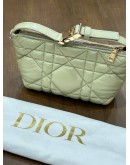 CHRISTIAN DIOR MACROCANNAGE DIOR TRAVEL NOMAD POUCH IN TEA GREEN & LIGHT GOLD HARDWARE 