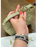 CHRISTIAN DIOR MACROCANNAGE DIOR TRAVEL NOMAD POUCH IN TEA GREEN & LIGHT GOLD HARDWARE 