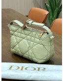 CHRISTIAN DIOR MACROCANNAGE DIOR TRAVEL NOMAD POUCH IN TEA GREEN & LIGHT GOLD HARDWARE 