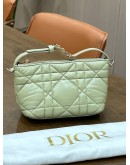 CHRISTIAN DIOR MACROCANNAGE DIOR TRAVEL NOMAD POUCH IN TEA GREEN & LIGHT GOLD HARDWARE 