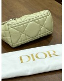 CHRISTIAN DIOR MACROCANNAGE DIOR TRAVEL NOMAD POUCH IN TEA GREEN & LIGHT GOLD HARDWARE 