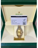 ROLEX DATEJUST 31 HALF 18K 750 YELLOW GOLD JUBILEE REF 68273 GOLD CHAMPAGNE DIAL 31MM AUTOMATIC WATCH 
