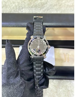 CHOPARD HAPPY SPORT 5 FLOATING DIAMONDS BLACK CERAMIC REF 8475 BLACK DIAL 36MM AUTOMATIC WATCH 
