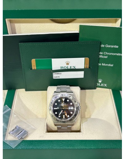 ROLEX EXPLORER II REF 216570 BLACK DIAL 42MM AUTOMATIC WATCH 