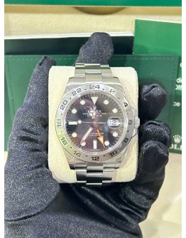 ROLEX EXPLORER II REF 216570 BLACK DIAL 42MM AUTOMATIC WATCH 