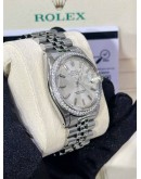 ROLEX DATEJUST 36 DIAMOND BEZEL JUBILEE REF 1601 SILVER TRITIUM DIAL 36MM AUTOMATION WATCH 