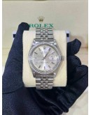 ROLEX DATEJUST 36 DIAMOND BEZEL JUBILEE REF 1601 SILVER TRITIUM DIAL 36MM AUTOMATION WATCH 