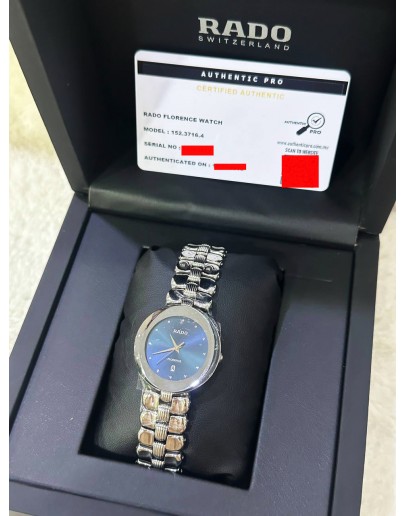 RADO FLORENCE DATE REF 152.3716.4 BLUE DIAL 33MM QUARTZ WATCH 
