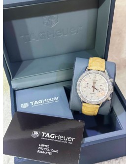 TAG HEUER CARRERA CALIBRE 17 CHRONOGRAPH DIAMOND REF CV2116 MOTHER OF PEARL DIAL 39MM AUTOMATION WATCH 