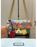 GUCCI TIAN PADLOCK SMALL CHAIN CROSSBODY SHOULDER BAG IN GG SUPREME CANVAS FLORAL PRINTS WITH GOLD HARDWARE 