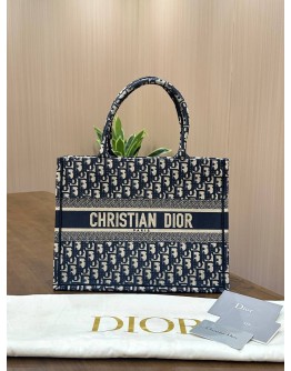 CHRISTIAN DIOR MEDIUM BOOK TOTE BAG IN DIOR OBLIQUE EMBROIDERED JACQUARD CANVAS 