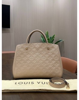 LOUIS VUITTON MM MONTAIGNE IN DUNE EMPREINTE MONOGRAM LEATHER 