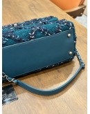 CHANEL COCO IN TWEED & MAROON LIZARD TOP HANDLE BAG
