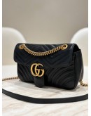 GUCCI GG MARMONT SMALL MATELASSÉ SHOULDER BAG IN BLACK