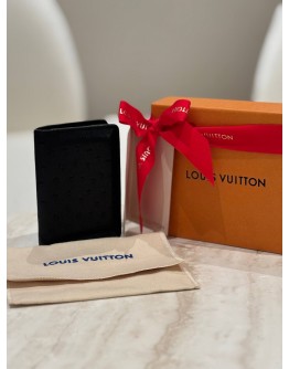 LOUIS VUITTON POCKET ORGANIZER IN BLACK OSTRICH LEATHER