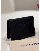 LOUIS VUITTON POCKET ORGANIZER IN BLACK OSTRICH LEATHER