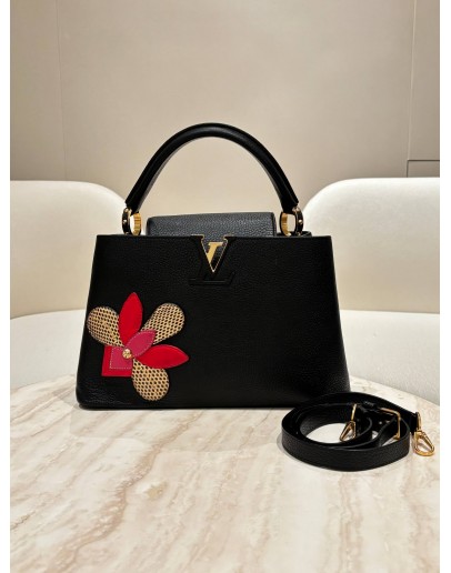 LOUIS VUITTON TAURILLON SNAKESKIN IRIS BLOSSOM CAPUCINES HANDBAG