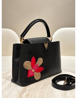 LOUIS VUITTON TAURILLON SNAKESKIN IRIS BLOSSOM CAPUCINES HANDBAG