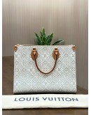 LOUIS VUITTON MM ONTHEGO TOTE BAG IN PALE ECRU " SINCE 1854 " JACQUARD CANVAS 
