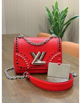 LOUIS VUITTON TWIST IN VALENTINE RED EPI LEATHER WITH BLACK & WHITE DETAILINGS 