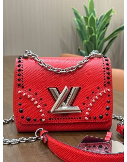 LOUIS VUITTON TWIST IN VALENTINE RED EPI LEATHER WITH BLACK & WHITE DETAILINGS 