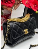 CHANEL DIAMANTE LAMBSKIN LEATHER FLAP BAG MICROCHIP 