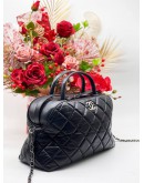 CHANEL CC TOP HANDLE AGED CALFSKIN LEATHER BAG 