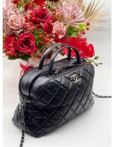 CHANEL CC TOP HANDLE AGED CALFSKIN LEATHER BAG 