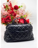 CHANEL CC TOP HANDLE AGED CALFSKIN LEATHER BAG 