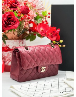 (BRAND NEW) CHANEL CLASSIC SMALL DOUBLE FLAP LAMBSKIN LEATHER BAG MICROCHIP