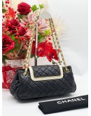 CHANEL EAST WEST MADEMOISELLE ACCORDION QUILTED LAMBSKIN LEATHER FLAP BAG