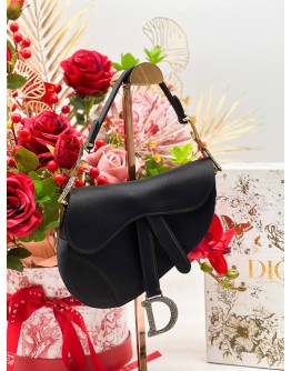 CHRISTIAN DIOR SADDLE CRYSTAL EMBELLISHED MINI SATIN 