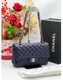 CHANEL MICROCHIP CLASSIC MEDIUM DOUBLE FLAP CAVIAR LEATHER BAG 