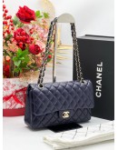 CHANEL MICROCHIP CLASSIC MEDIUM DOUBLE FLAP CAVIAR LEATHER BAG 