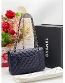 CHANEL MICROCHIP CLASSIC MEDIUM DOUBLE FLAP CAVIAR LEATHER BAG 