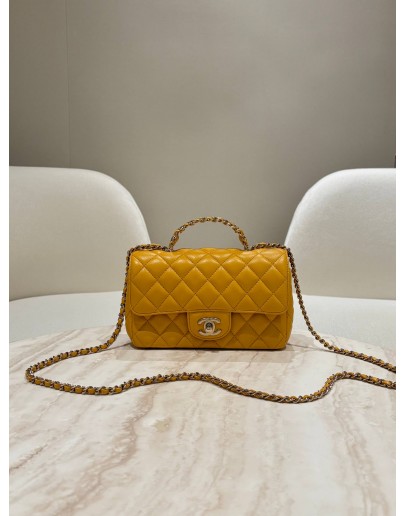 CHANEL MINI COCO HANDLE WITH RHINESTONES FLAP BAG