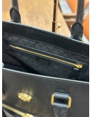 VERSACE MEDUSA TOTE BAG IN BLACK GRAINED CALF LEATHER WITH EMBOSSED CROCO LEATHER 