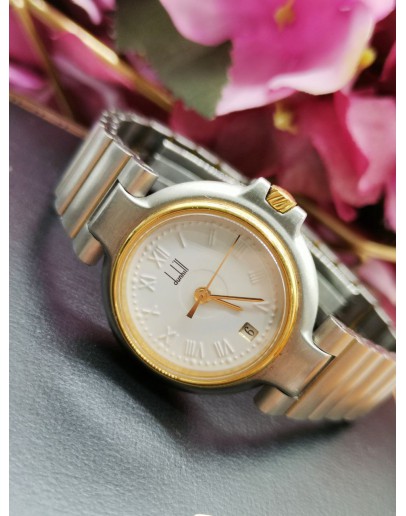 DUNHILL MILLENNIUM DATE WHITE DIAL VINTAGE LADIES WATCH