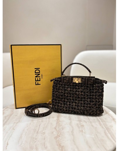 FENDI FABRIC JACQUARD FF 1974 WOVEN KNOTTED PEEKABOO BAG