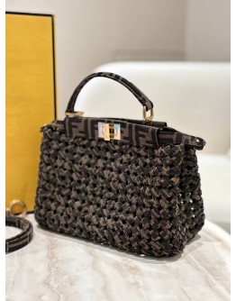 FENDI FABRIC JACQUARD FF 1974 WOVEN KNOTTED PEEKABOO BAG
